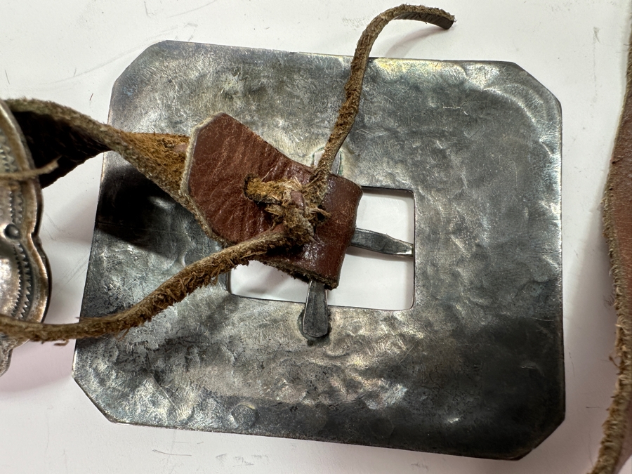 Sterling Silver Native American Concho Belt 35'L 281g [Photo 9]