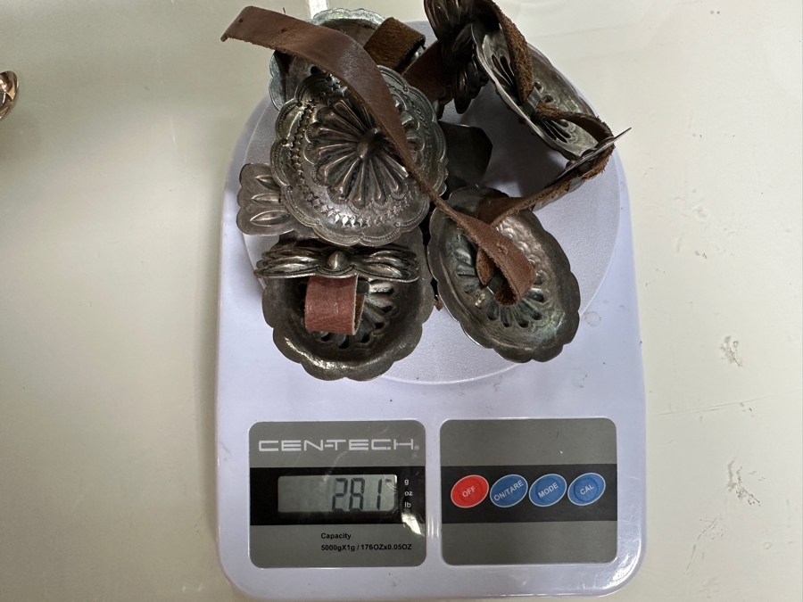 Sterling Silver Native American Concho Belt 35'L 281g [Photo 10]