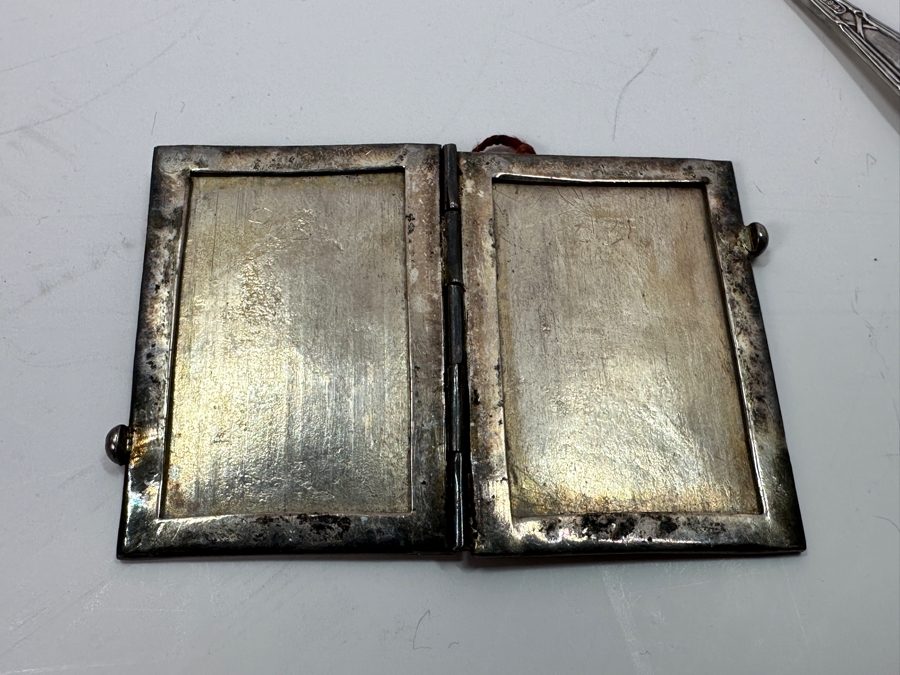 Sterling Silver Lot: Silver Spoon, Silver Seafood Fork And Silver Picture Frame 60.7g [Photo 6]