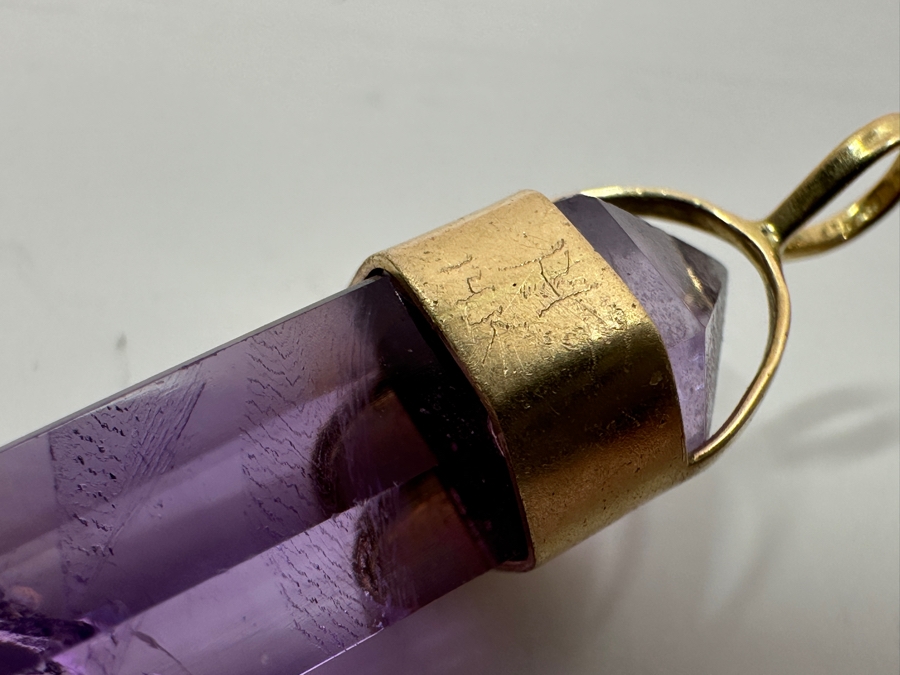 14k Gold Pendant With Amethysty And Opal 4.8g [Photo 3]