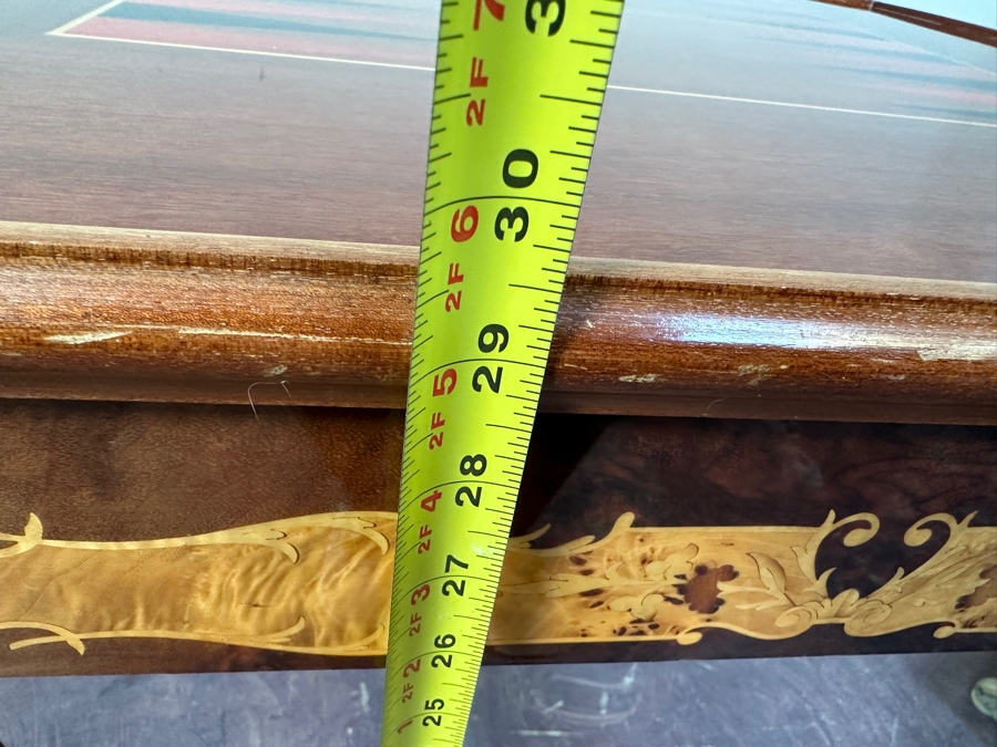 Vintage Italian Marquetry Inlaid Mutli-Game Gaming Table Dal Negro, Treviso Featuring Roulette, Chess & Backgammon With Playing Cards And Pieces 30W X 30D X 29.5H [Photo 20]