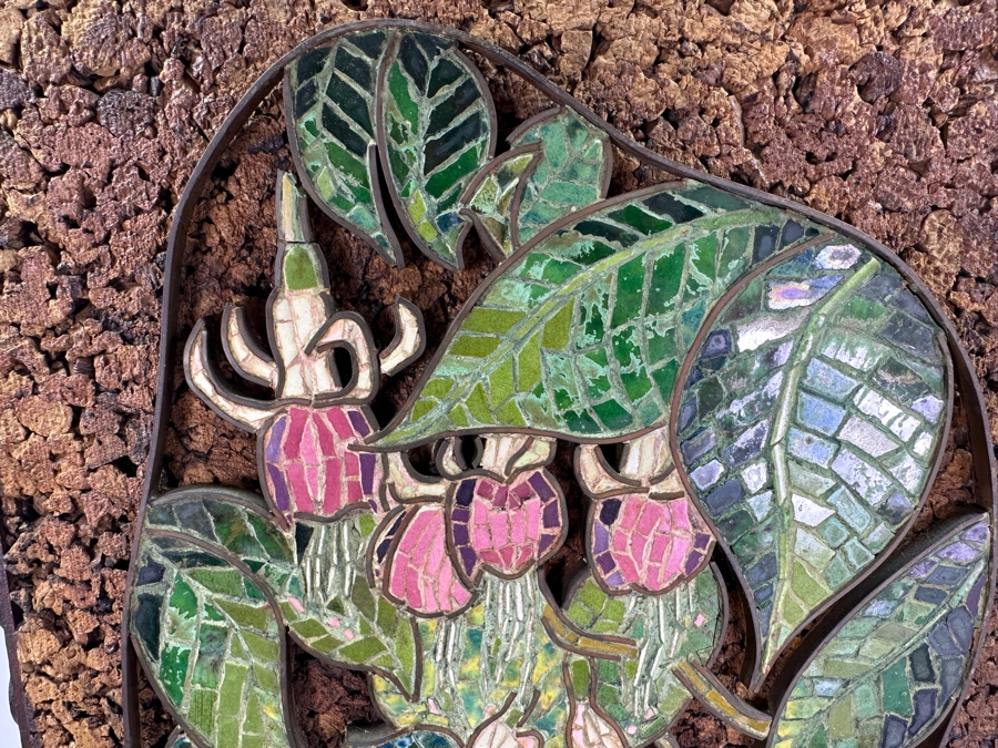 Vintage Mid-Century Modern Tile Mosiac Artwork On Cork Background 12.25 X 36 [Photo 2]