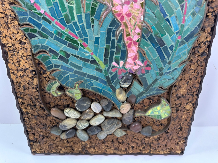 Vintage Mid-Century Modern Tile Mosiac Artwork On Cork Background 12.25 X 36 [Photo 7]