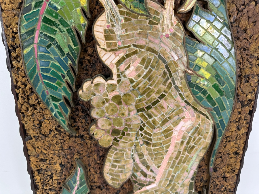 Vintage Mid-Century Modern Tile Mosiac Artwork On Cork Background 12.25 X 36 [Photo 5]