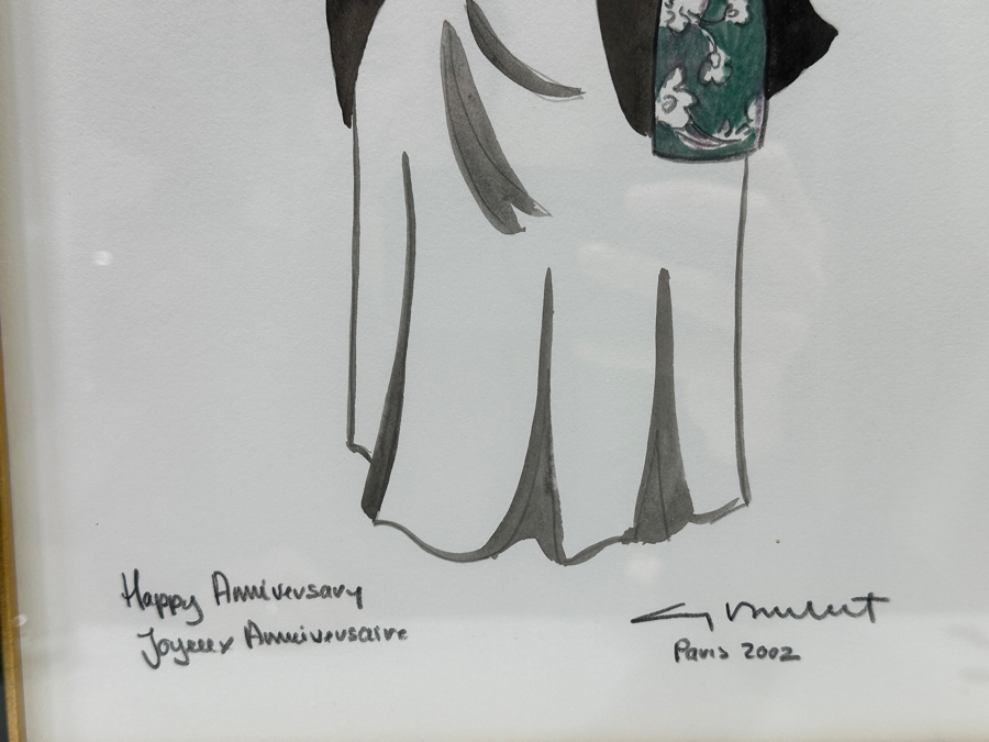 Guy Buffet (1943-2023, Hawaii/France) Original Watercolor On Paper Titled 'Happy Anniversay' 10 X 15 Framed 21 X 26 Retails $1,950 [Photo 5]