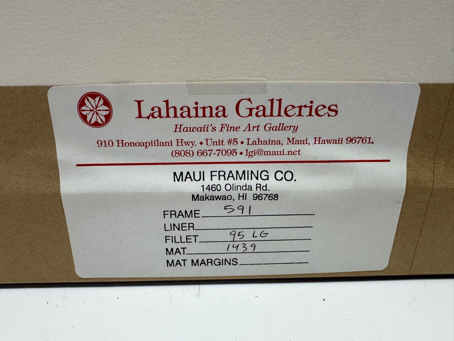 Guy Buffet (1943-2023, Hawaii/France) Original Watercolor On Paper Titled 'Happy Anniversay' 10 X 15 Framed 21 X 26 Retails $1,950 [Photo 13]