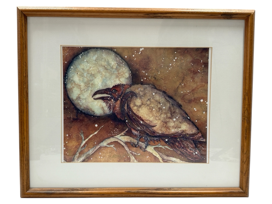 Karla Morreira Hand Signed Limited Edition Print Titled 'Raving At The Moon' 13.5 X 11 Framed 21.5 X 17.5 [Photo 2]