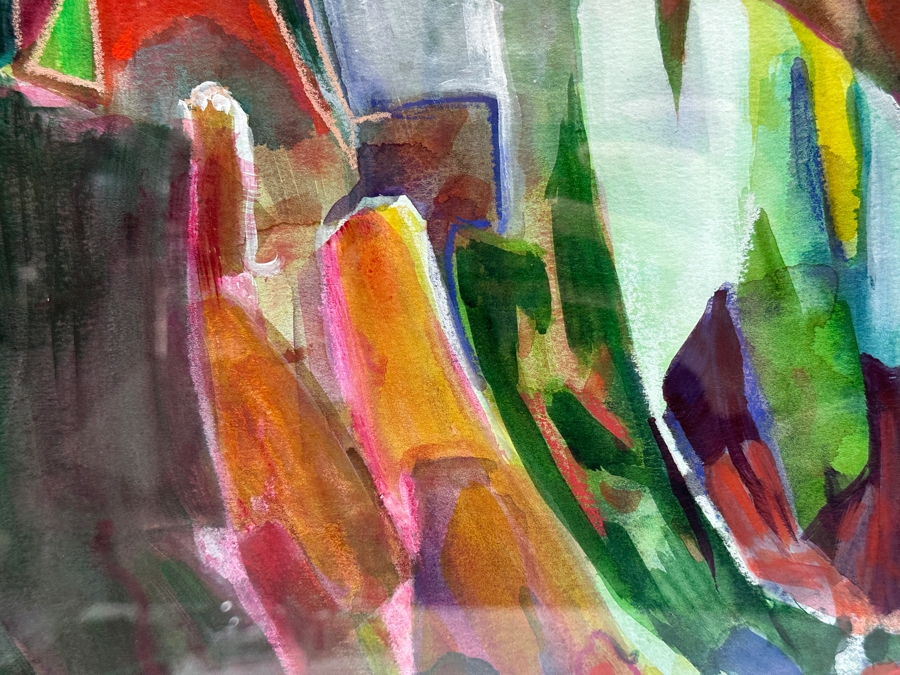 Cathy Breslaw Original Abstract Artwork On Paper 28 X 20.5 Framed 39 X 31 [Photo 7]