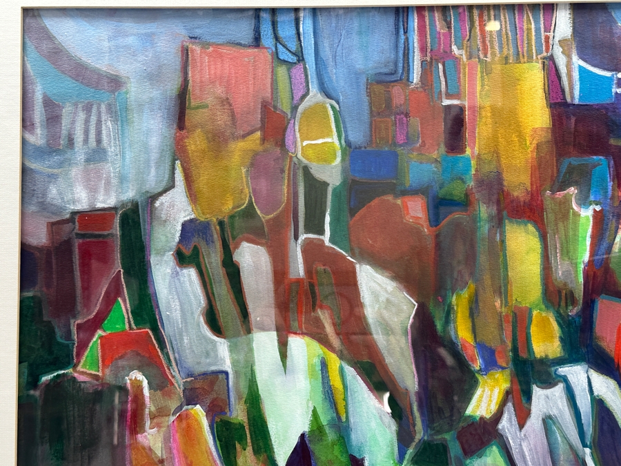 Cathy Breslaw Original Abstract Artwork On Paper 28 X 20.5 Framed 39 X 31 [Photo 6]