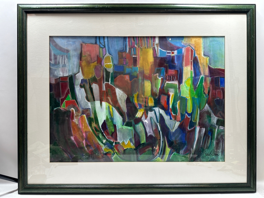 Cathy Breslaw Original Abstract Artwork On Paper 28 X 20.5 Framed 39 X 31 [Photo 3]