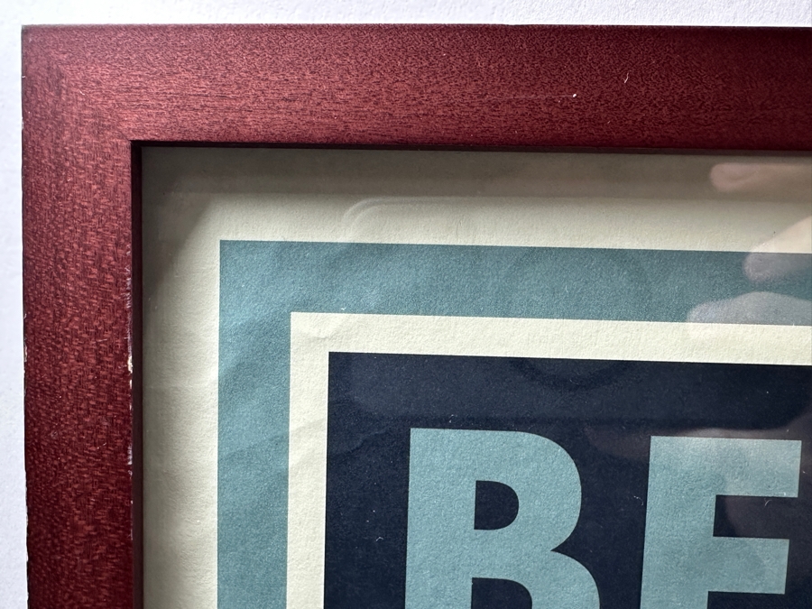 Be The Change By Shepard Fairey Barack Obama's January 20th 2009 Presidential Inauguration Poster Framed 25 X 37 [Photo 5]