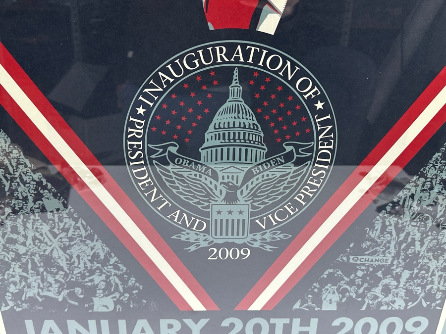 Be The Change By Shepard Fairey Barack Obama's January 20th 2009 Presidential Inauguration Poster Framed 25 X 37 [Photo 3]