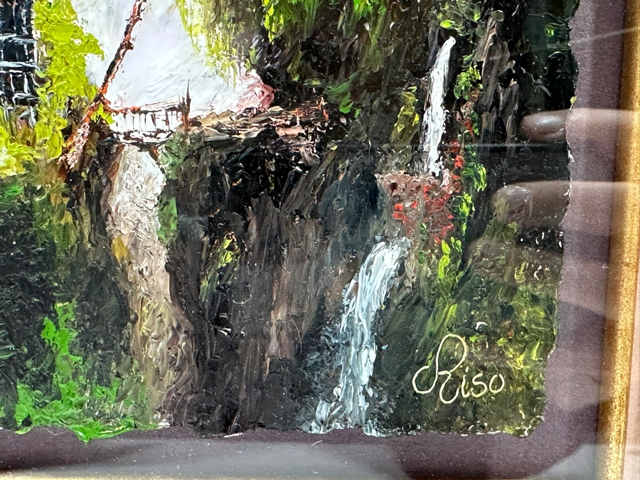 Christian Riso Original Hawaiian Oil Painting 7.5 X 9 Shadowbox Framed 14 X 15.5 [Photo 6]