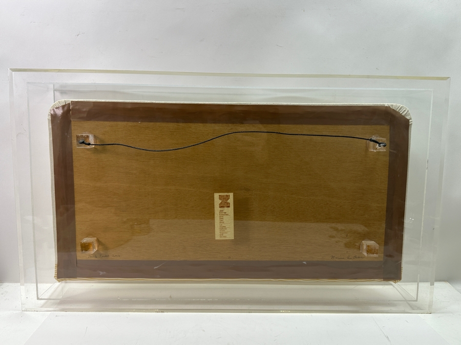 Marion A. Baker Original Mixed Media Fabric Artwork Titled 'Double Rocket Action' Displayed In A Lucite Shadowbox Frame 31.5W X 18H X 5D [Photo 11]