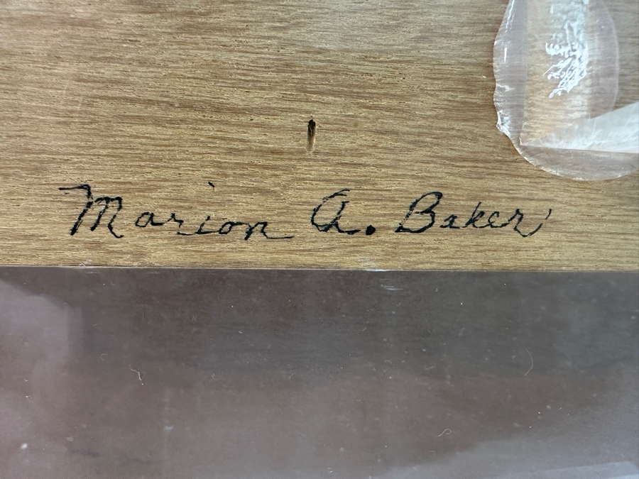 Marion A. Baker Original Mixed Media Fabric Artwork Titled 'Double Rocket Action' Displayed In A Lucite Shadowbox Frame 31.5W X 18H X 5D [Photo 14]