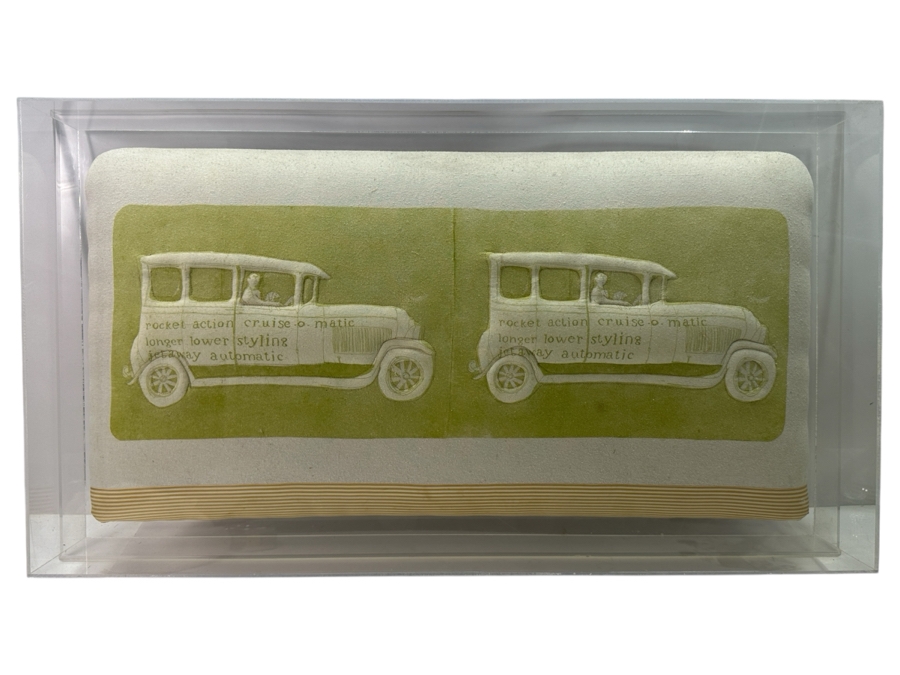 Marion A. Baker Original Mixed Media Fabric Artwork Titled 'Double Rocket Action' Displayed In A Lucite Shadowbox Frame 31.5W X 18H X 5D [Photo 2]