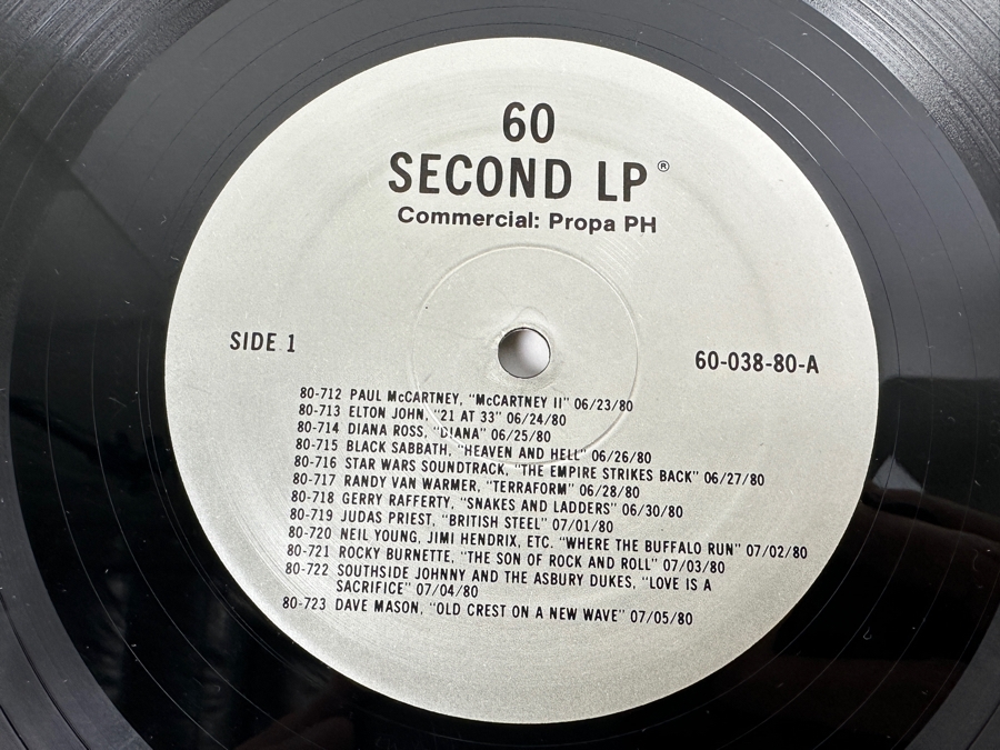 Vintage '60 Second LP' Vinyl Record Promotional Albums Featuring: The Beatles, Public Image Ltd., Van Halen, Jimi Hendrix, Beach Boys, Black Sabbath, Star Wars Soundtrack, Judas Priest, KISS, DEVO, Rolling Stones & More [Photo 5]