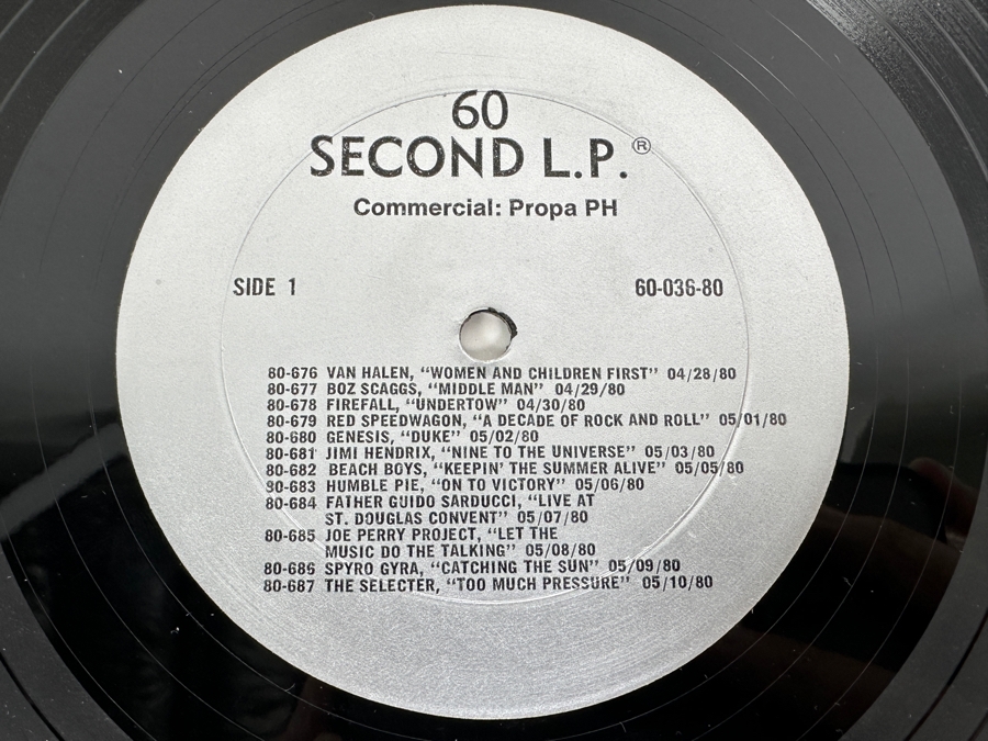 Vintage '60 Second LP' Vinyl Record Promotional Albums Featuring: The Beatles, Public Image Ltd., Van Halen, Jimi Hendrix, Beach Boys, Black Sabbath, Star Wars Soundtrack, Judas Priest, KISS, DEVO, Rolling Stones & More [Photo 3]