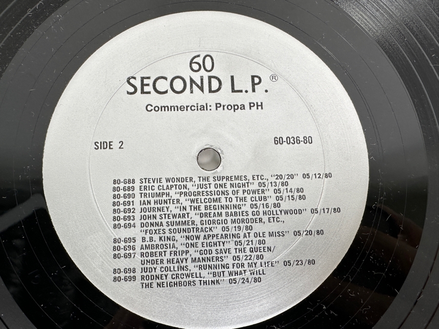 Vintage '60 Second LP' Vinyl Record Promotional Albums Featuring: The Beatles, Public Image Ltd., Van Halen, Jimi Hendrix, Beach Boys, Black Sabbath, Star Wars Soundtrack, Judas Priest, KISS, DEVO, Rolling Stones & More [Photo 4]