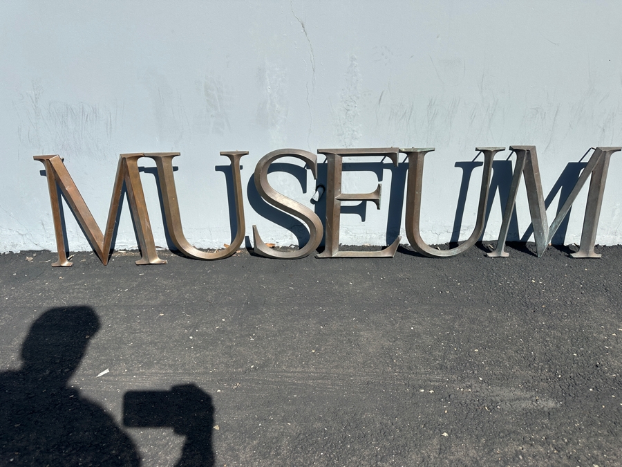 (6) Large Bronze Letters Spelling Out 'MUSEUM' - Originally Hung In Balboa Park On The San Diego Museum Of Natural History - The Letter M Measures 16.5W X 15H [Photo 3]