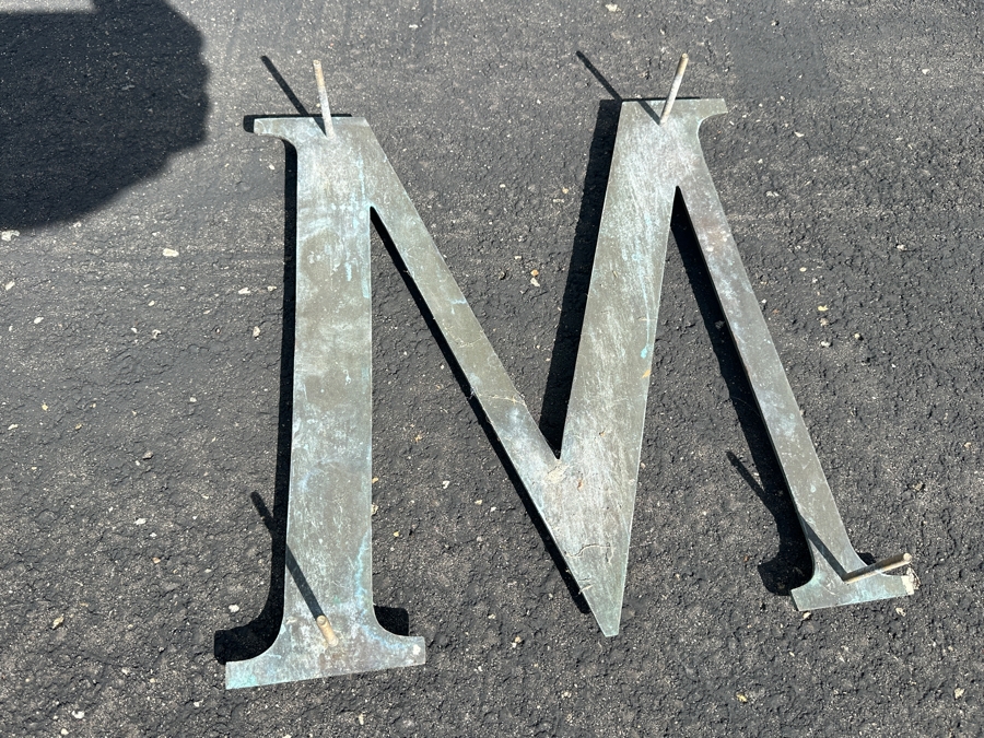 (6) Large Bronze Letters Spelling Out 'MUSEUM' - Originally Hung In Balboa Park On The San Diego Museum Of Natural History - The Letter M Measures 16.5W X 15H [Photo 8]