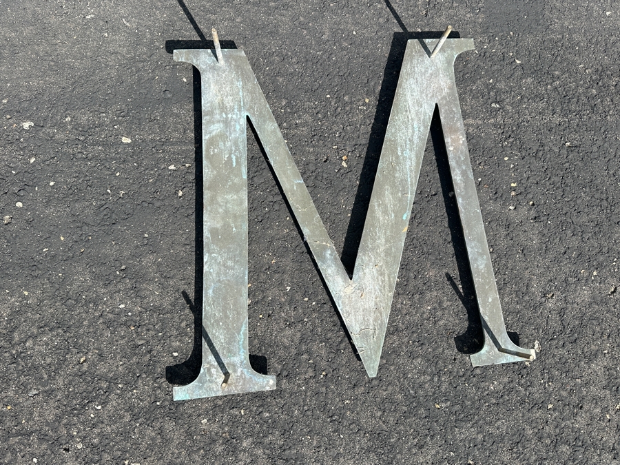 (6) Large Bronze Letters Spelling Out 'MUSEUM' - Originally Hung In Balboa Park On The San Diego Museum Of Natural History - The Letter M Measures 16.5W X 15H [Photo 7]