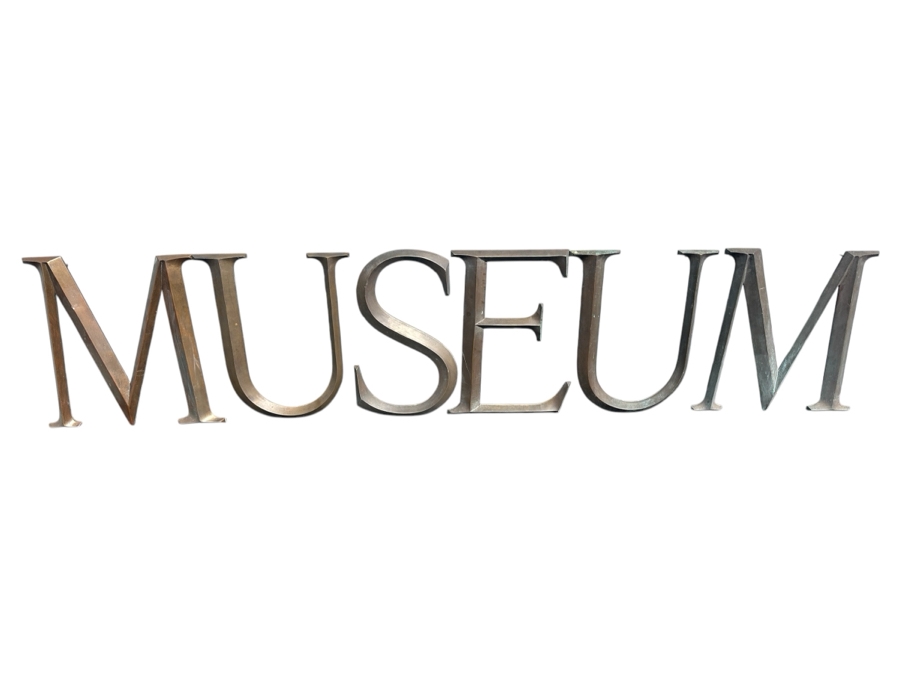 (6) Large Bronze Letters Spelling Out 'MUSEUM' - Originally Hung In Balboa Park On The San Diego Museum Of Natural History - The Letter M Measures 16.5W X 15H [Photo 9]