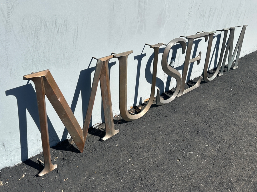 (6) Large Bronze Letters Spelling Out 'MUSEUM' - Originally Hung In Balboa Park On The San Diego Museum Of Natural History - The Letter M Measures 16.5W X 15H [Photo 6]