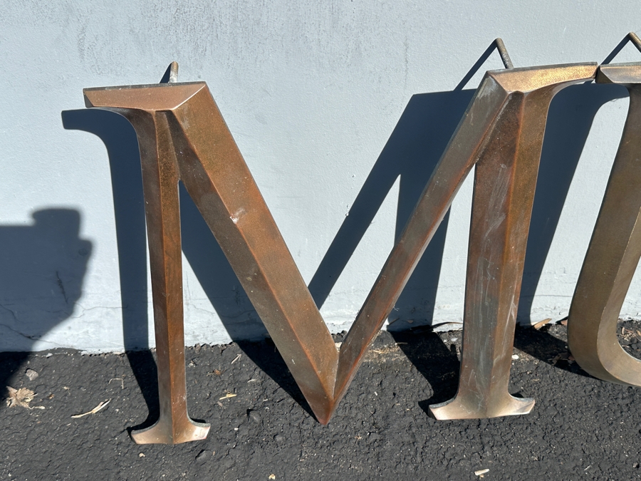 (6) Large Bronze Letters Spelling Out 'MUSEUM' - Originally Hung In Balboa Park On The San Diego Museum Of Natural History - The Letter M Measures 16.5W X 15H [Photo 5]