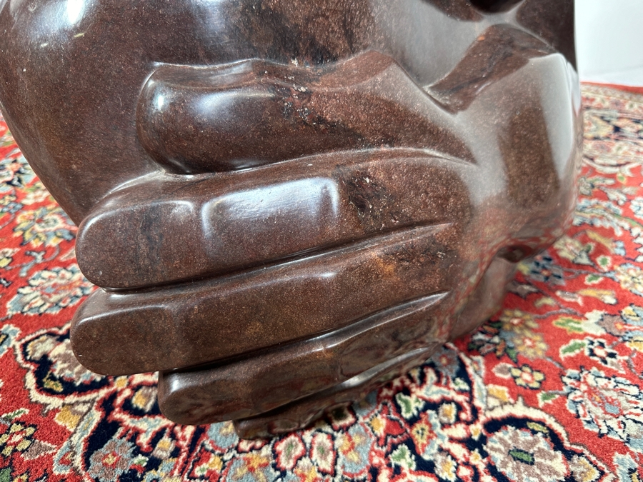 Large Vintage African Shona Carved Stone Sculpture Statue Signed ROSANI 19W X 8D X 18H [Photo 7]