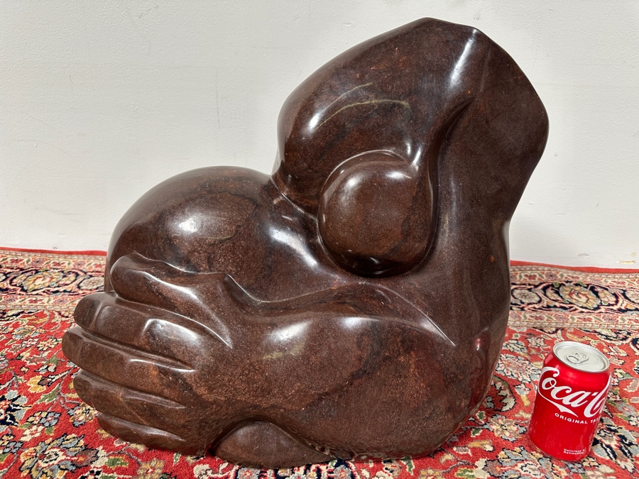 Large Vintage African Shona Carved Stone Sculpture Statue Signed ROSANI 19W X 8D X 18H [Photo 3]