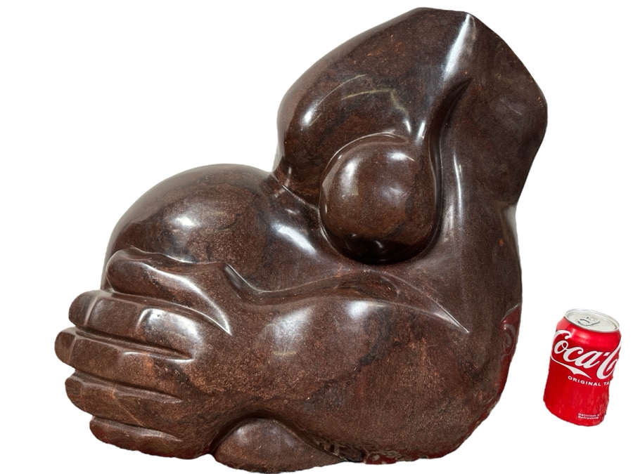 Large Vintage African Shona Carved Stone Sculpture Statue Signed ROSANI 19W X 8D X 18H [Photo 1]
