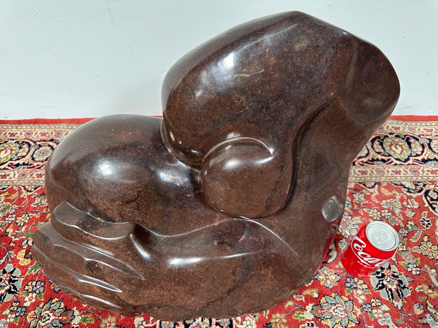 Large Vintage African Shona Carved Stone Sculpture Statue Signed ROSANI 19W X 8D X 18H [Photo 4]