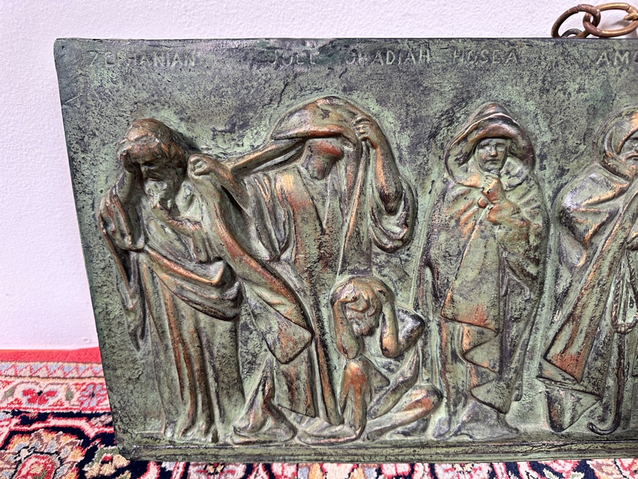 Vintage Harold Studios Inc. Relief Plaster Wall Sculpture Depicting Biblical Prophets Figures 55W X 12H X 1D [Photo 3]