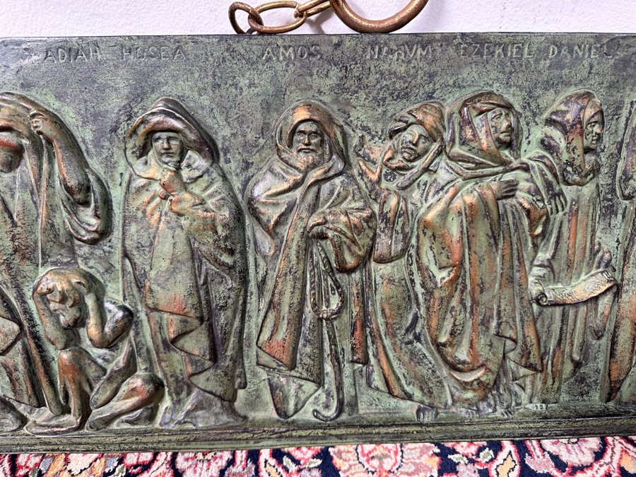 Vintage Harold Studios Inc. Relief Plaster Wall Sculpture Depicting Biblical Prophets Figures 55W X 12H X 1D [Photo 4]