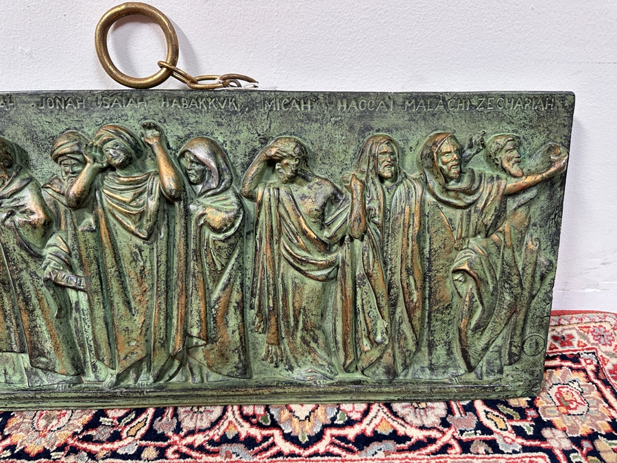 Vintage Harold Studios Inc. Relief Plaster Wall Sculpture Depicting Biblical Prophets Figures 55W X 12H X 1D [Photo 7]