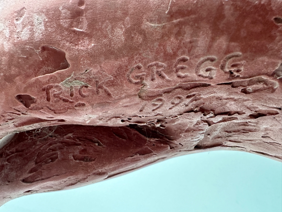 Rick Gregg Large Original Horse Sculpture 1997 On Large Green Stone Base (This Is A Model Of An Outdoor Public Sculpture) 44W X 14D X 55H [Photo 10]