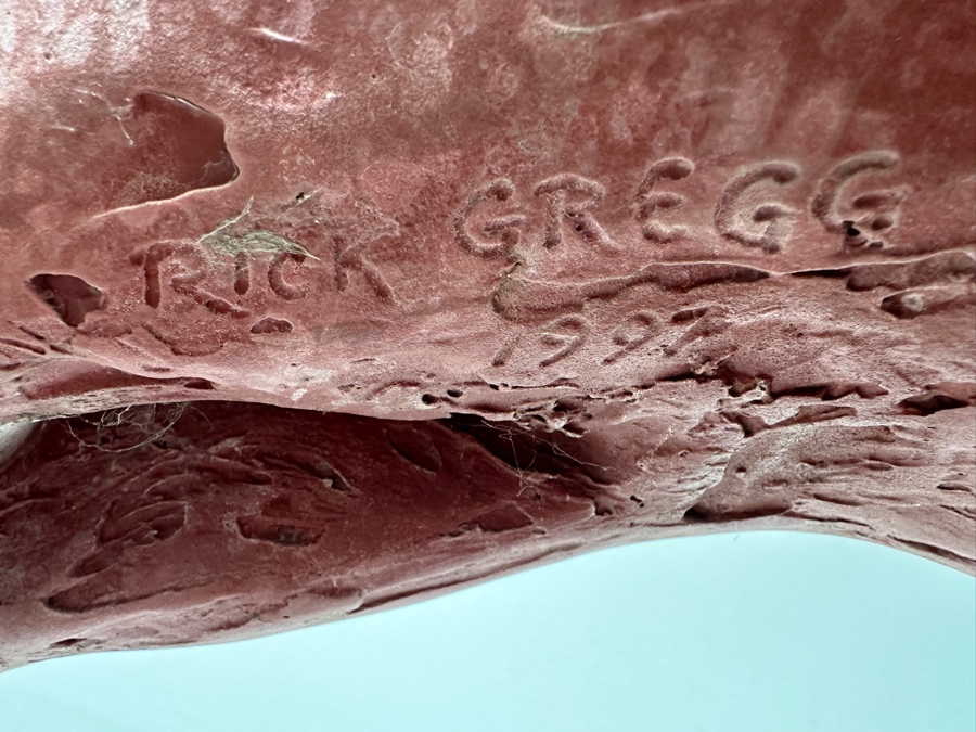 Rick Gregg Large Original Horse Sculpture 1997 On Large Green Stone Base (This Is A Model Of An Outdoor Public Sculpture) 44W X 14D X 55H [Photo 8]