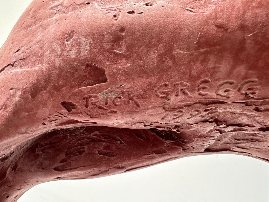 Rick Gregg Large Original Horse Sculpture 1997 On Large Green Stone Base (This Is A Model Of An Outdoor Public Sculpture) 44W X 14D X 55H [Photo 7]