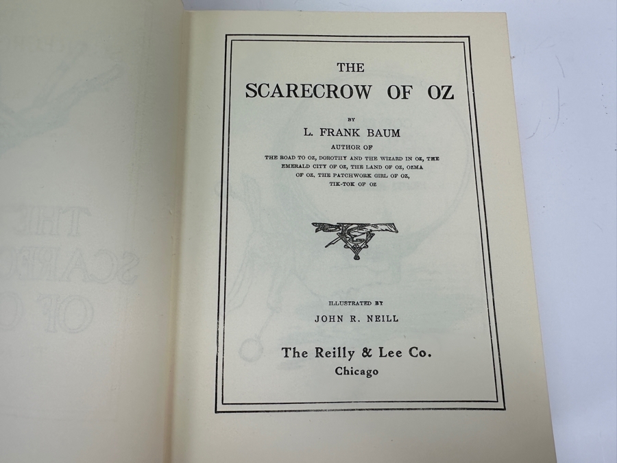 (6) Vintage L. Frank Baum Oz Hardcover Books: Pirates In Oz, The Scarecrow Of Oz, The Giant Horse Of Oz, The Emerald City Of Oz, Glinda Of Oz & Kabumpo In Oz Dating From 1910-1931 [Photo 11]