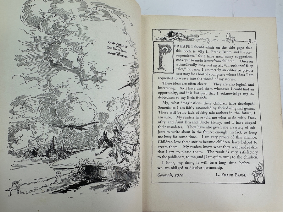 (6) Vintage L. Frank Baum Oz Hardcover Books: Pirates In Oz, The Scarecrow Of Oz, The Giant Horse Of Oz, The Emerald City Of Oz, Glinda Of Oz & Kabumpo In Oz Dating From 1910-1931 [Photo 22]