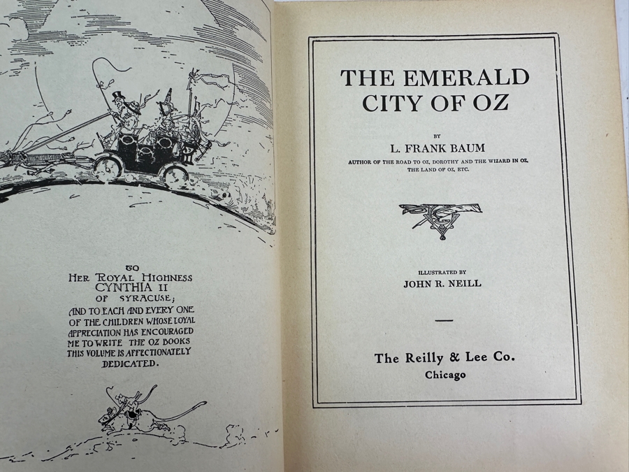 (6) Vintage L. Frank Baum Oz Hardcover Books: Pirates In Oz, The Scarecrow Of Oz, The Giant Horse Of Oz, The Emerald City Of Oz, Glinda Of Oz & Kabumpo In Oz Dating From 1910-1931 [Photo 21]