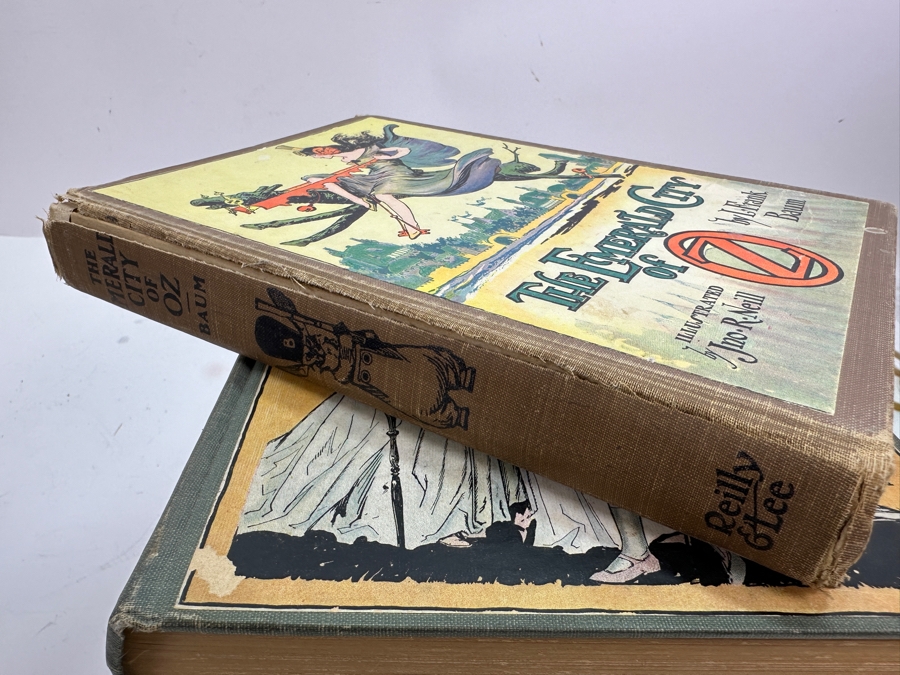 (6) Vintage L. Frank Baum Oz Hardcover Books: Pirates In Oz, The Scarecrow Of Oz, The Giant Horse Of Oz, The Emerald City Of Oz, Glinda Of Oz & Kabumpo In Oz Dating From 1910-1931 [Photo 19]