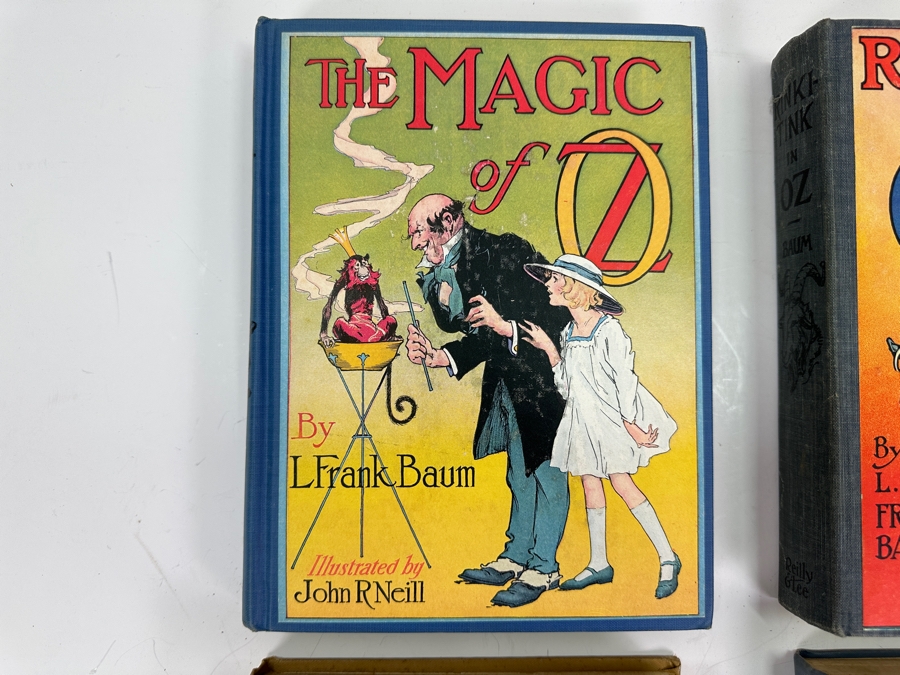 (4) Vintage L. Frank Baum Oz Hardcover Books: The Magic Of Oz, Rinkitink In Oz, The Patchwork Girl Of Oz & The Lost Princess Of Oz Dating From 1913-1919 [Photo 2]