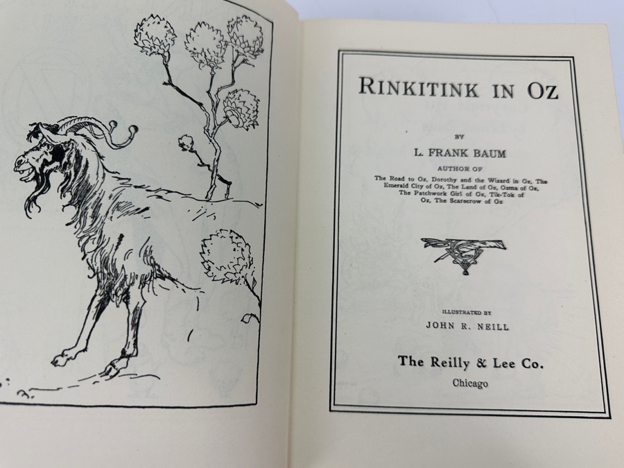 (4) Vintage L. Frank Baum Oz Hardcover Books: The Magic Of Oz, Rinkitink In Oz, The Patchwork Girl Of Oz & The Lost Princess Of Oz Dating From 1913-1919 [Photo 10]