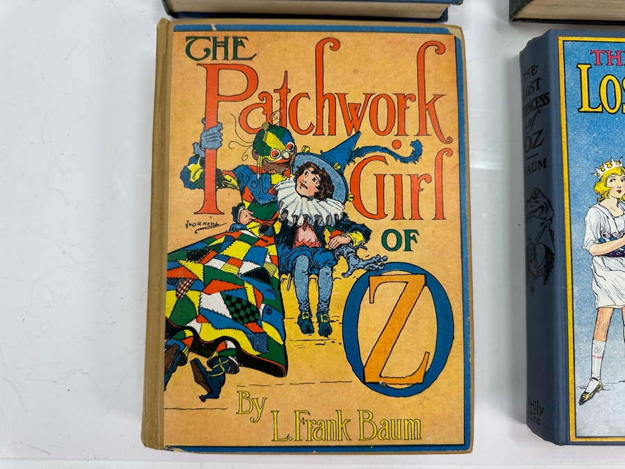 (4) Vintage L. Frank Baum Oz Hardcover Books: The Magic Of Oz, Rinkitink In Oz, The Patchwork Girl Of Oz & The Lost Princess Of Oz Dating From 1913-1919 [Photo 4]