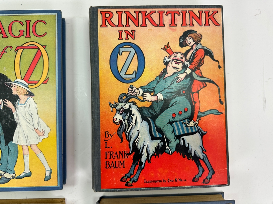 (4) Vintage L. Frank Baum Oz Hardcover Books: The Magic Of Oz, Rinkitink In Oz, The Patchwork Girl Of Oz & The Lost Princess Of Oz Dating From 1913-1919 [Photo 3]
