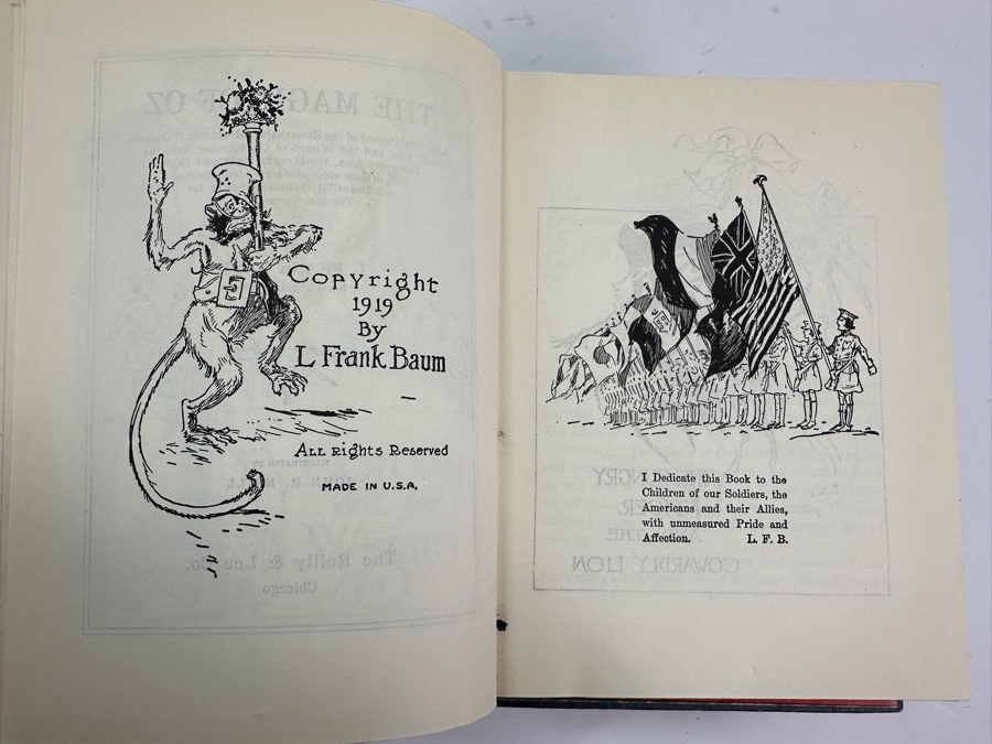 (4) Vintage L. Frank Baum Oz Hardcover Books: The Magic Of Oz, Rinkitink In Oz, The Patchwork Girl Of Oz & The Lost Princess Of Oz Dating From 1913-1919 [Photo 13]