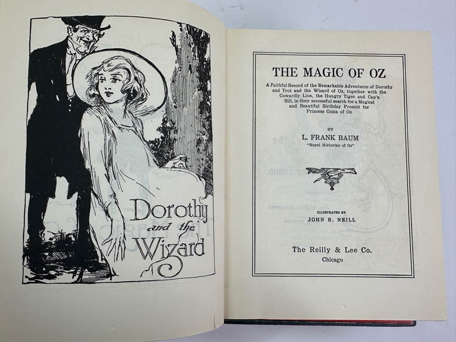 (4) Vintage L. Frank Baum Oz Hardcover Books: The Magic Of Oz, Rinkitink In Oz, The Patchwork Girl Of Oz & The Lost Princess Of Oz Dating From 1913-1919 [Photo 12]