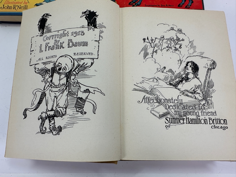 (4) Vintage L. Frank Baum Oz Hardcover Books: The Magic Of Oz, Rinkitink In Oz, The Patchwork Girl Of Oz & The Lost Princess Of Oz Dating From 1913-1919 [Photo 9]